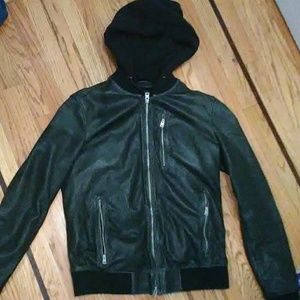 abbot leather bomber jacket